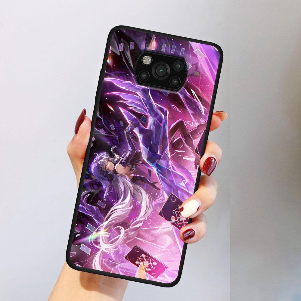 Black Swan Star Rail Sparkle Case for Xiaomi Poco M5s X3 NFC X5 F3 M4 M3 Pro Black Silicone Soft Phone Cover Coque