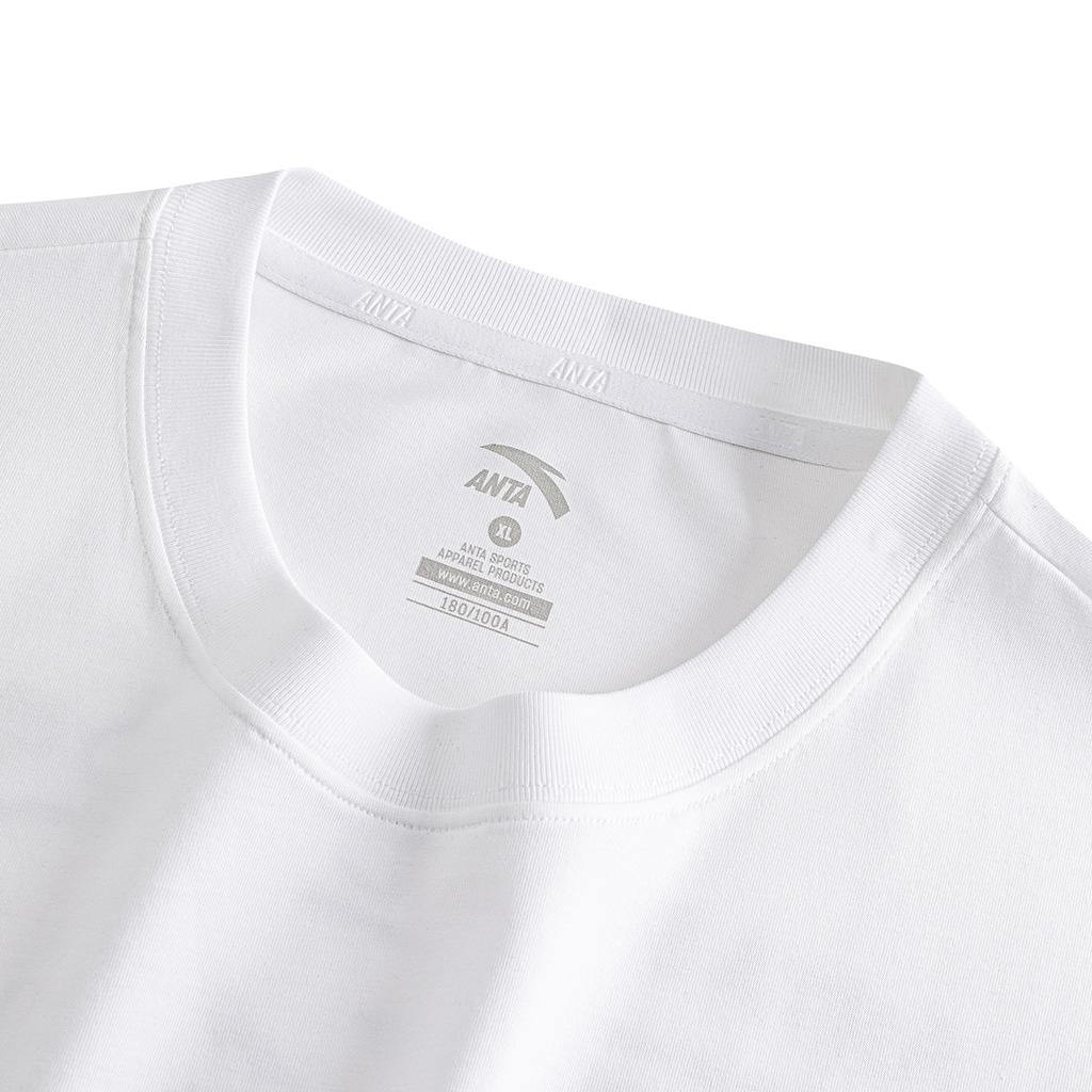 Anta Lifestyle Series Short Sleeve Knitted Shirt Summer T-Shirt Unisex tops Snow-White 972628112-5