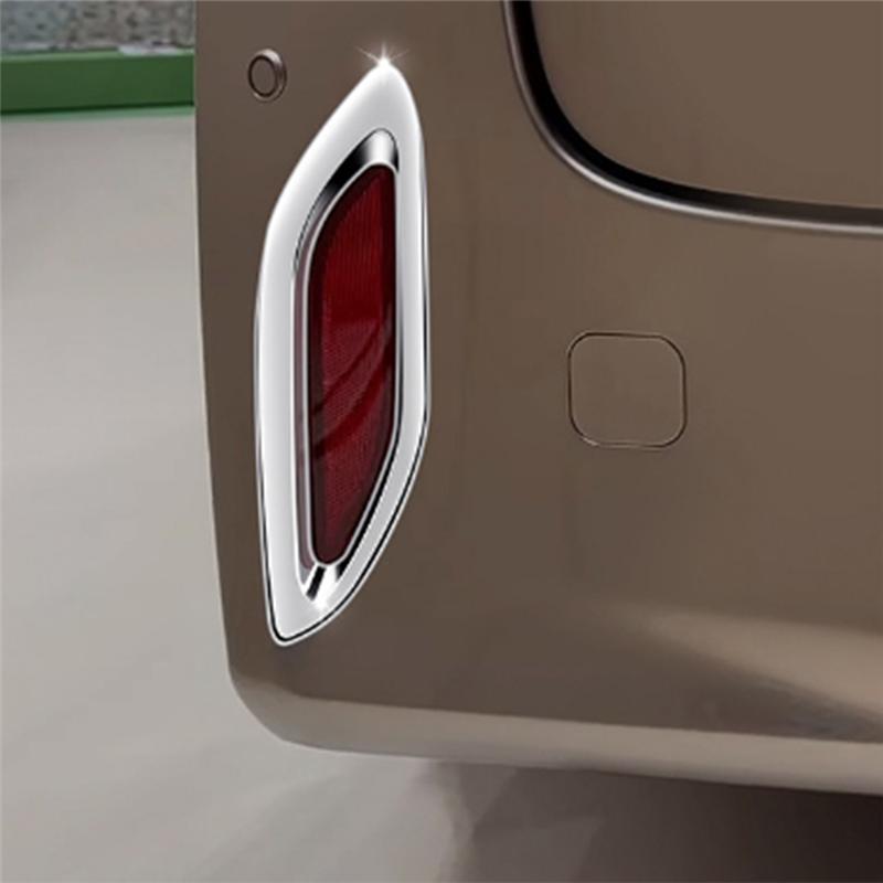 Car Silver Rear Tail Fog Light Lamp Frame Cover Trim For Toyota Alphard 40 Series + Car Spare Parts Accessories Parts