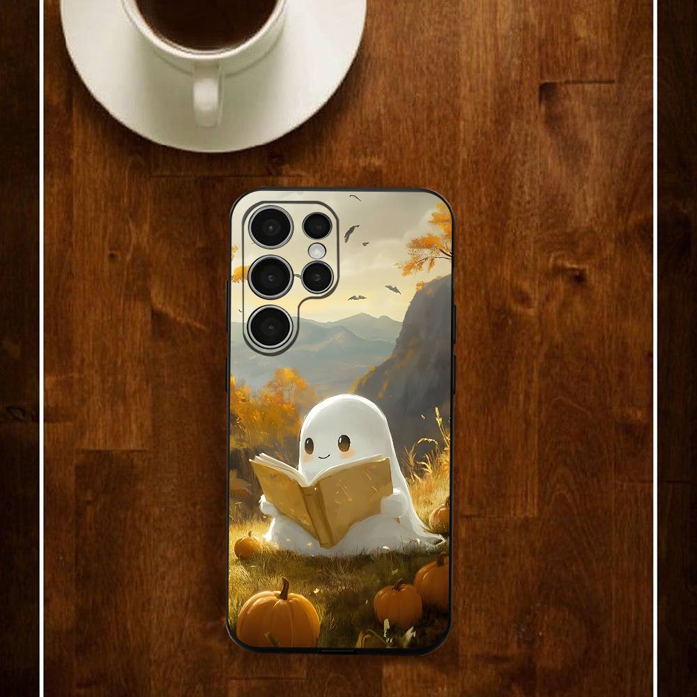 

Cut Ghost Art Silicone Case For Samsung S25 24 23 22 21 20 Plus Ultra 5G Lite Shockproof Cover Samsung S21plus