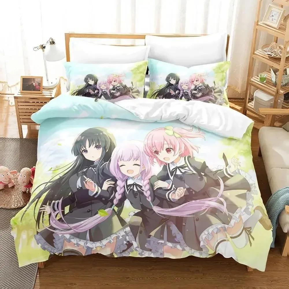 Assault Lily Bouquet Bedding Set Single Twin Full Queen King Size Bed Set Adult Kid Bedroom Duvetcover Sets Anime Bed Sheet Set