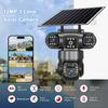 LS VISION 4G 12MP Solar Camera Sim Card 3 Lens Outdoor Surveillance Waterproof PIR Human Detect CCTV Night Vision PTZ Cam Built in Battery