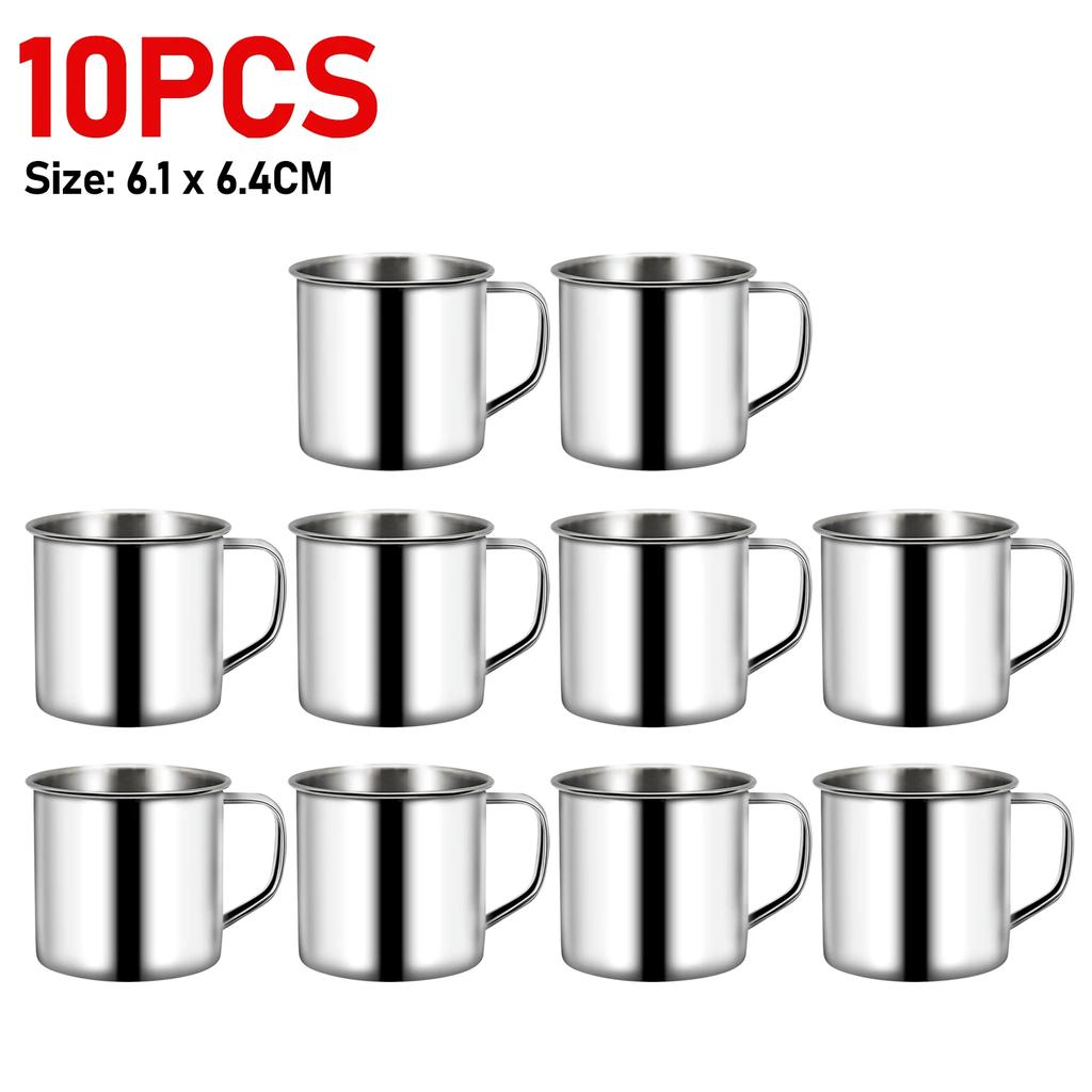 Nerezové hrnky na kávu Izolovaný hrnek na kávu a čaj s uchy Nerozbitný 200ml Kovový hrnek Hrnek Kuchyňské doplňky