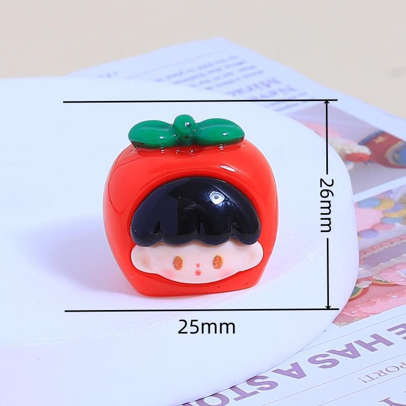 3D Cute Fruit Girl Resin Doll for DIY Jewelry and Crafts