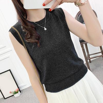 Damen Tanktops Rundhals Ärmellos Einfarbig Locker Geschnitten Eis