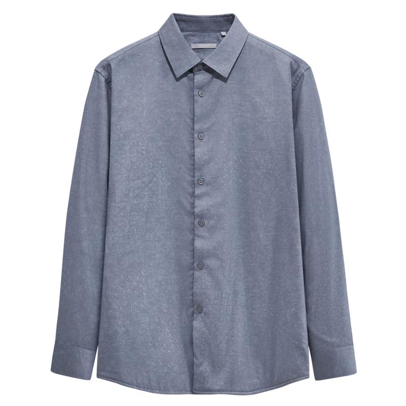 JOEONE Men s Autumn Jacquard Casual Shirt 185/104A