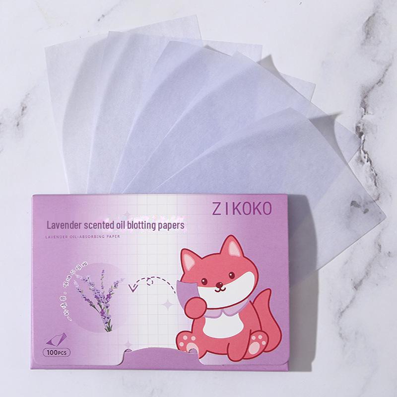 ZIKOKO Portable Oil-Absorbing Facial Papers - 100 Sheets, Fragrance-Free, Removable Box, Oil-Control