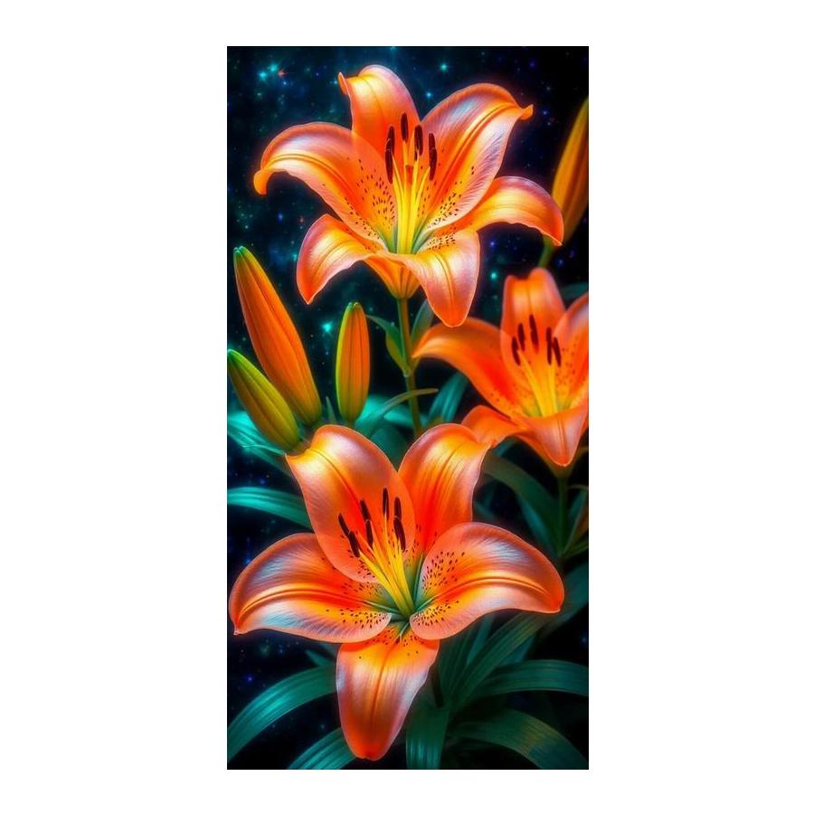 Diamond Mosaic Fresh Flower Large Size Diy Diamond Painting Colorful Lily Full Drill Jewelry Cross Stitch Kits Wall Decor