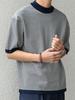 SHIPS any Men's Cool-to-the-Touch High-Gauge Linen Mix Summer Knit Mock Neck T-Shirt, Navy, Size L (716010004)