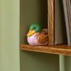 Wooden Duck Figurine Hand-Carved Duck Statue Small Rustic Wildlife Sculpture Collectible Ornament for Indoor Desk Shelf Decor