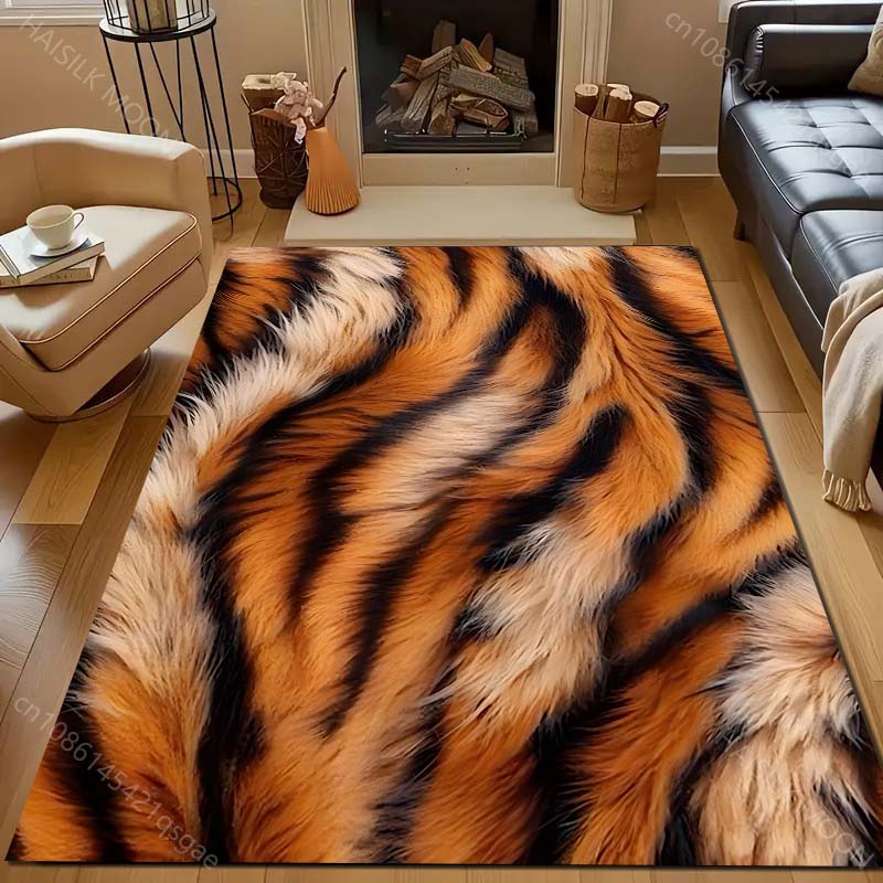 

Tiger Skin Texture Printing Carpet for Bedroom Living Room Bedside Sofa Floor Mat Modern Home Decor Area Rug Large Size 40x60cm (16x24in)