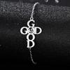 Silver Stainless Steel Cross Bracelet Light Luxury Design Sense English Letter Style Fashion Jewelry