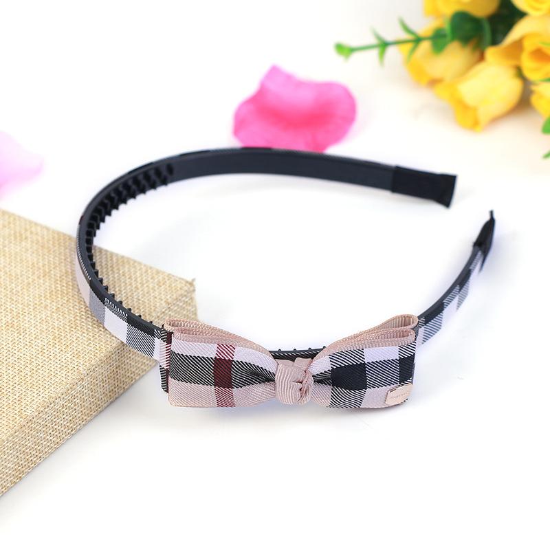 Korea Plaid Stripe Knot Headbands For Women High Quality Houndstooth Fabric Classic Wide Headband Girls Knotted Hair Accessories