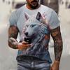 3D Wolfsbestie Aufdruck Herren und Damen Freizeit Kurzarm T-Shirt Rundhals Mode Trend Super Cool Herren Täglich Neue Kleidung
