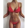 Women Striped Push Up High Cut Hight Waist  Bikini Set Two Piece Swimsuit