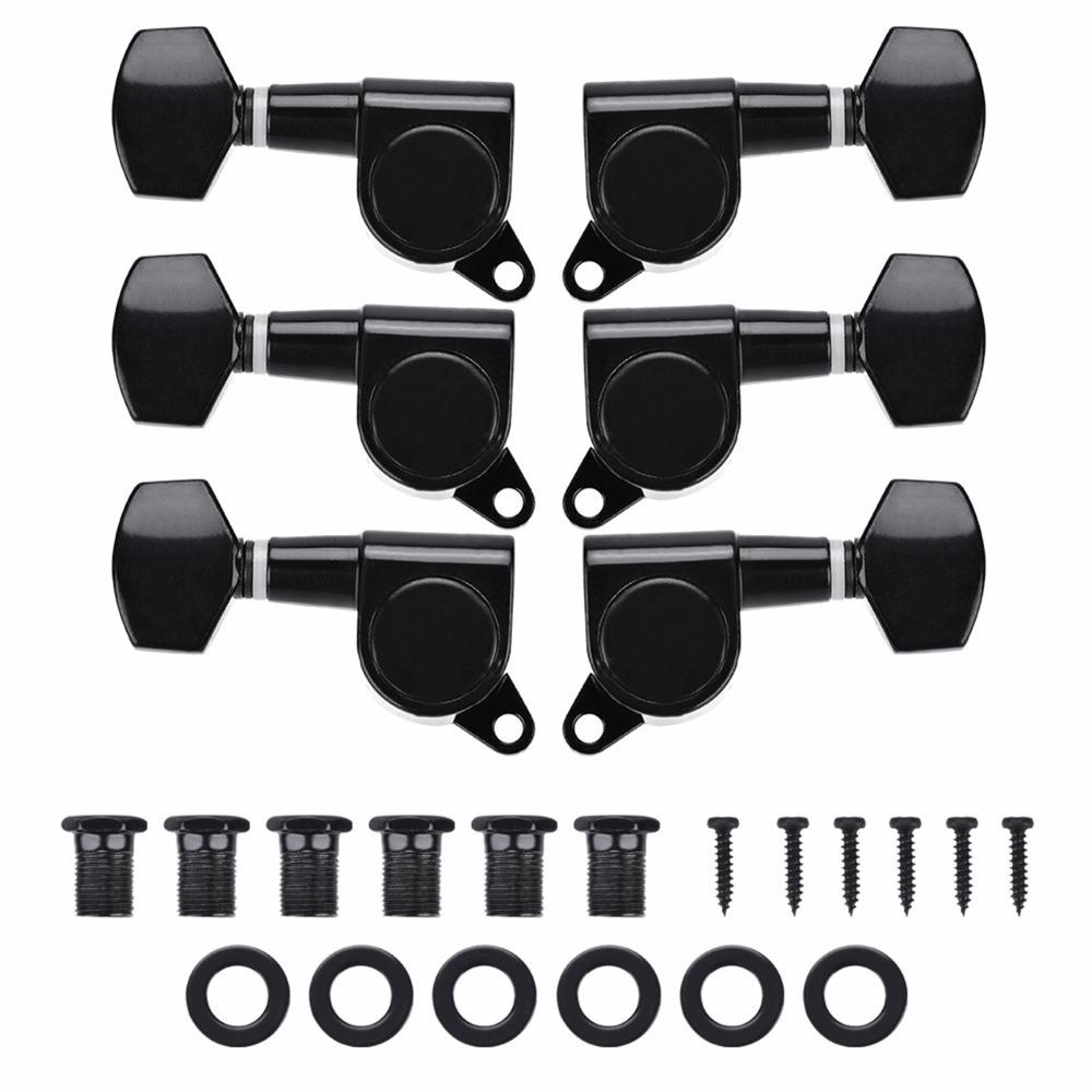6 Pieces Metal+Plastic Guitar Tuning Pegs 3L3R Configuration Guitar Tuning Keys For Guitar