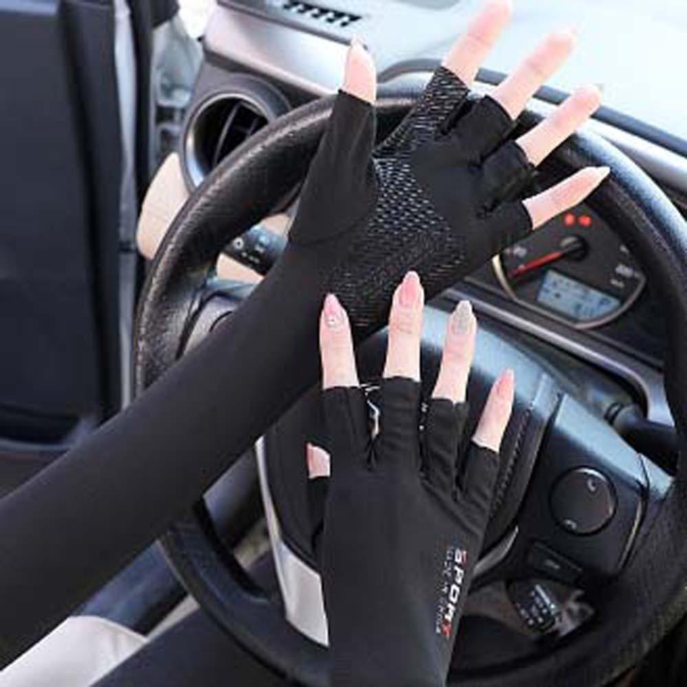 Two Fingers with Exposed Summer Long Arm Covers Thin Anti-UV Arm Sleeves  Sports