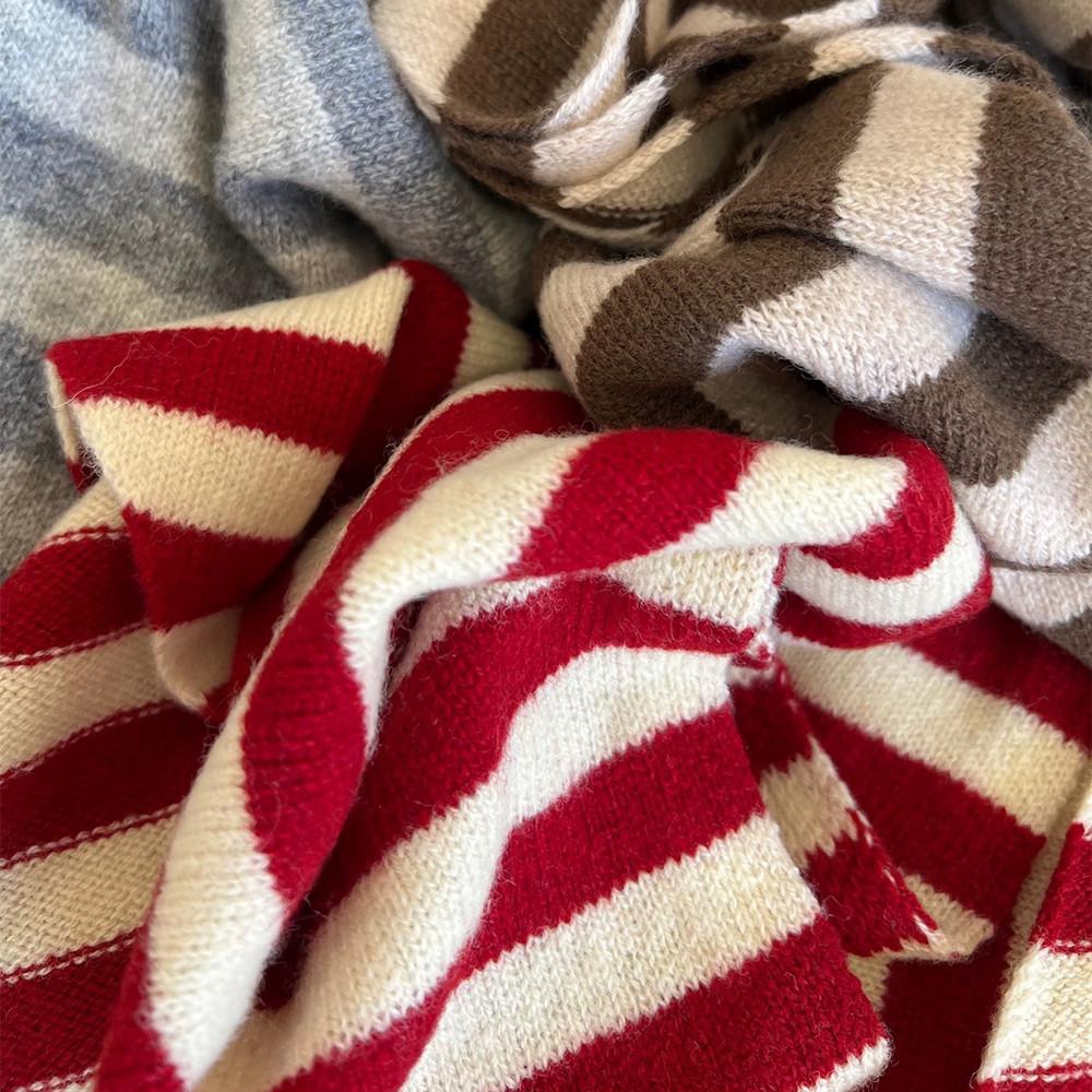 Versatile Striped Wool Knitted Triangle Scarf Women Fashion Wool Scarf Shawl Winter Warm Soft Knitted Hood Scarf Shawl Neck Wrap