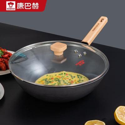 KOBACH 32cm Deep Nitrided Fine Iron Wok