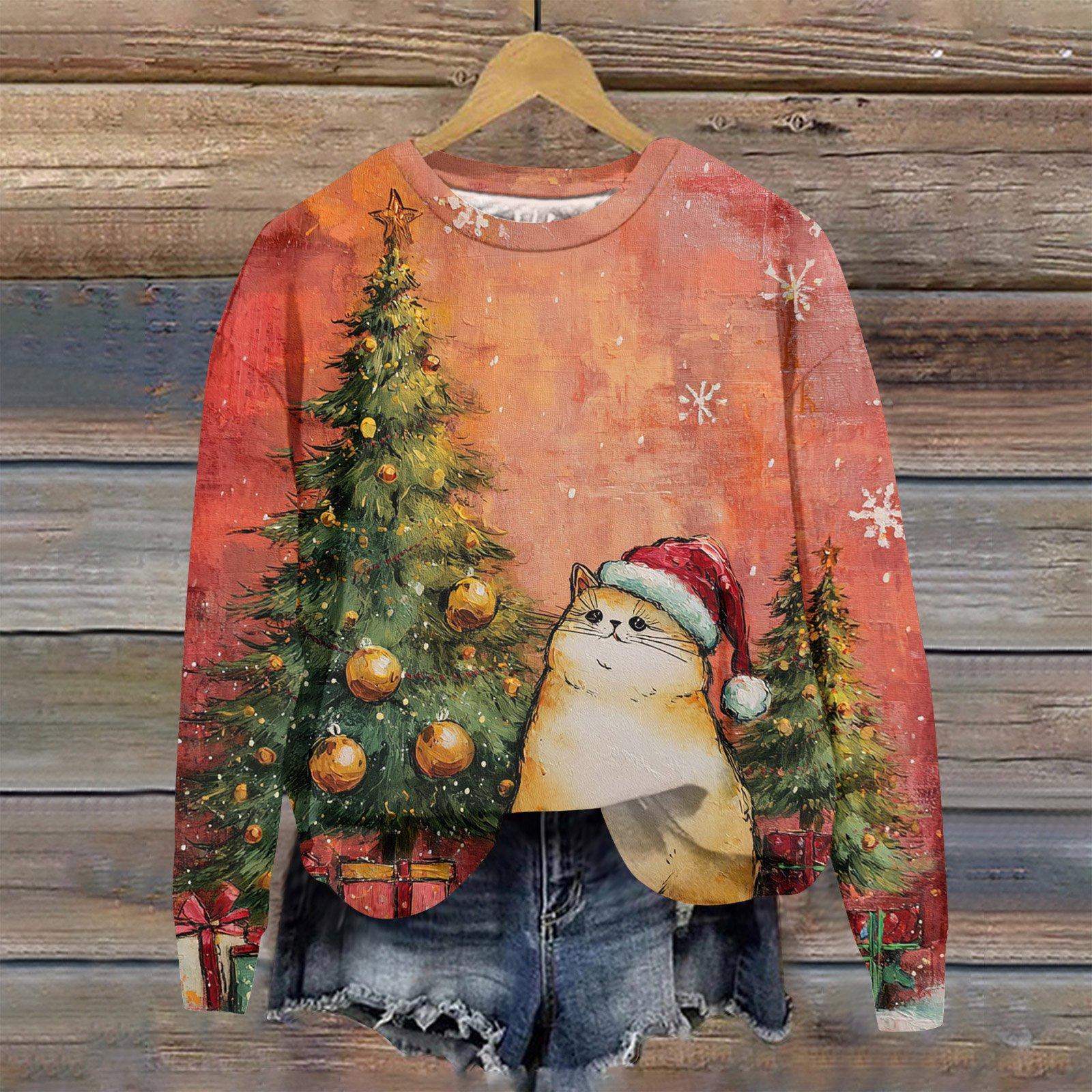 

Женская мода с принтом, длинный рукав, свободный круглый вырез, свитшот, осень XXXXXL шафрановый