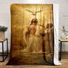 Jesus Baptism Blanket  Printed Blanket for Living Room Bed Couch lunch break Soft Cozy Blanket for Friend's festival Gift