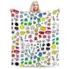 BFDI All Characters (Transparent) Blankets Soft Warm Flannel Throw Blanket Bedding for Bed Living Room Picnic Travel Home Couch