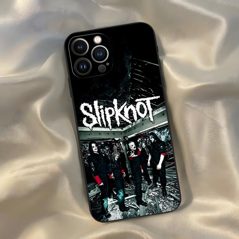 S-Slipknot Popular Band Phone Case for Iphone 16 15 14 13 12 11 Pro Max Xr X Xs Mini 8 Plus SE 2022 Black Soft Silicone Cover