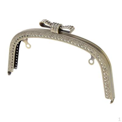 DIY Bronze Purse Bag Arched Metal Bow Clasp 10cm