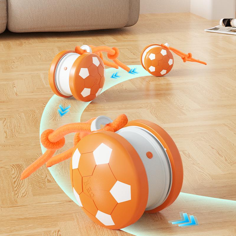 Smart Interactive Dog Toys Football Rolling Ball With Motion Activated Automatic Moving Dog Toy Balls Puppy Chew Toys Knot Rope