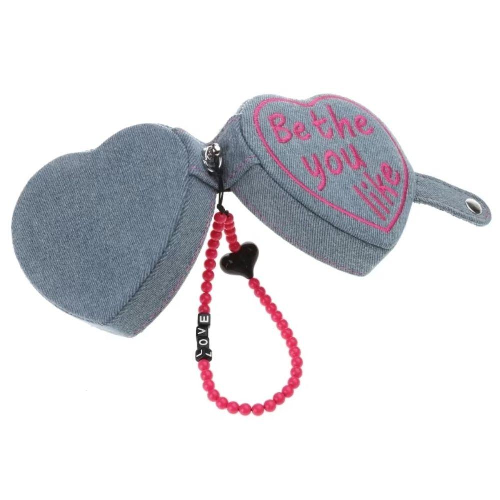 Heart Shaped Jewelry Ring Storage Box Embroidered Jewelry Holder Portable Mini Jewelry Box Travel
