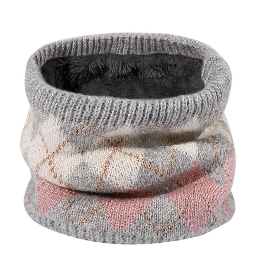 Thick Winter Knitted Scarf Snowflake Warm Neck Warmer Sport Scarf Fleece Muffler  Women