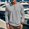 Men S Hoodless Long Sleeve Pullover Solid Color Jacquard Casual Sweatshirt