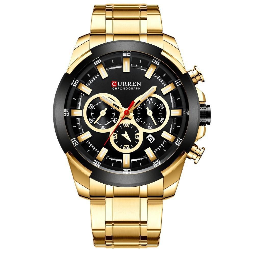 CURREN 8361 Quartz Men s Business Watch with Six Hands, Calendar, Waterproof Steel Band