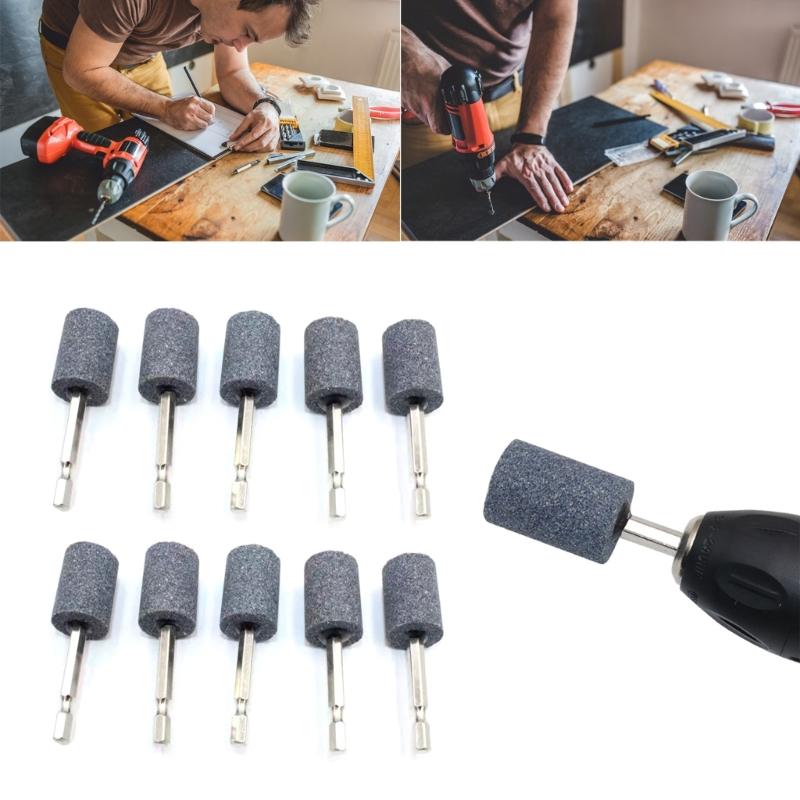 10PCS Grinding Point Hexagonal Shank Suitable for Pneumatic Tool High Hardness Abrasive Accessories Multiple Grit Option