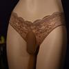 Herren Sexuelle Unterwäsche Sissy Beutel Spitze Höschen Blumen String Niedrige Taille Durchsichtige Slips Durchsichtige Lingerie Schwule Unterhosen