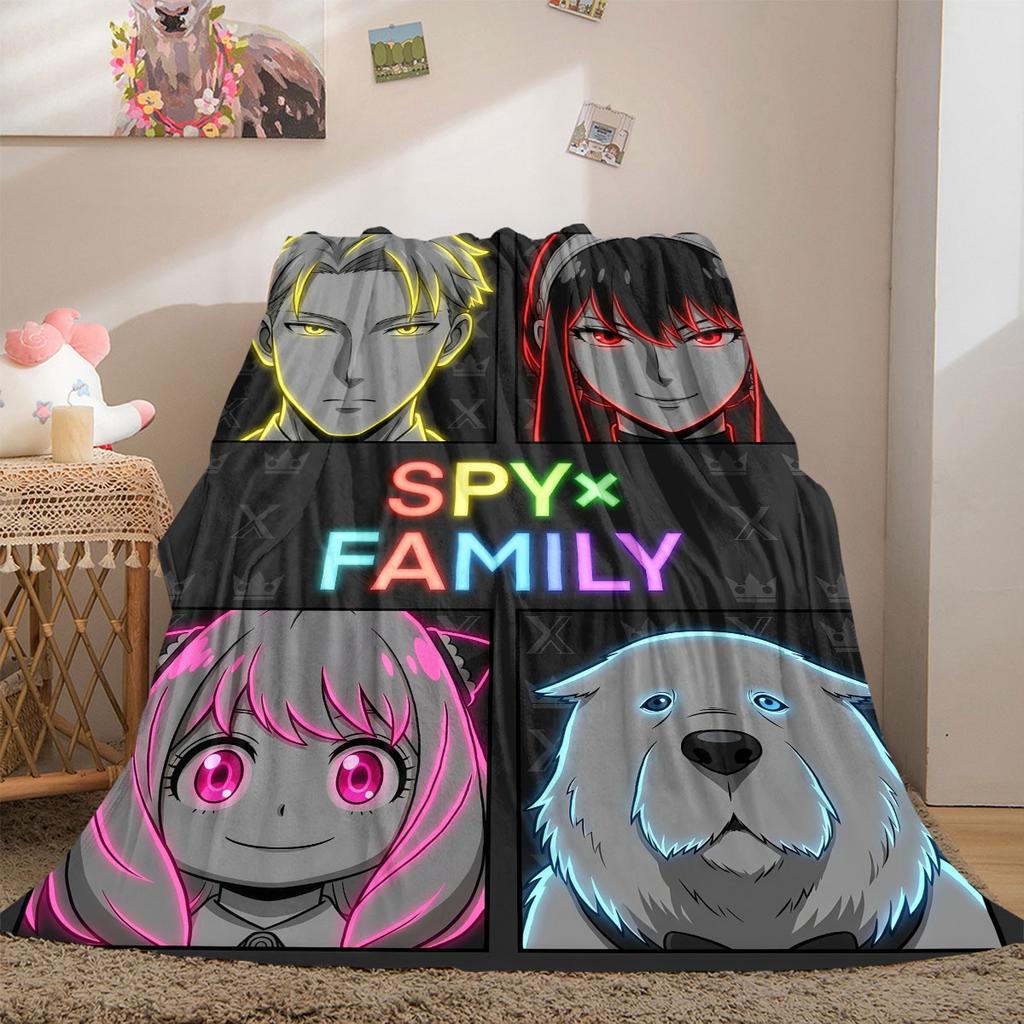 SpyxFamily Charming 2D Cartoon Flannel Blanket, Printed Pattern for Bed, Cozy Sofa Travel Nap Blanket_LIAN