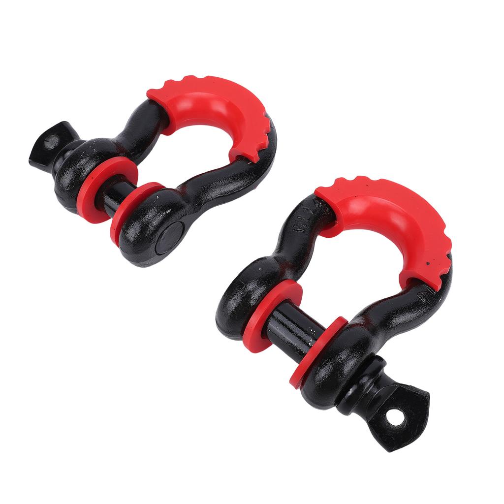 2PCS 3 4 Inch D Ring Shackles with Screw Pin Carbon Steel Heavy Duty Shackle for Trailer Winch 4.75 Ton Load Black