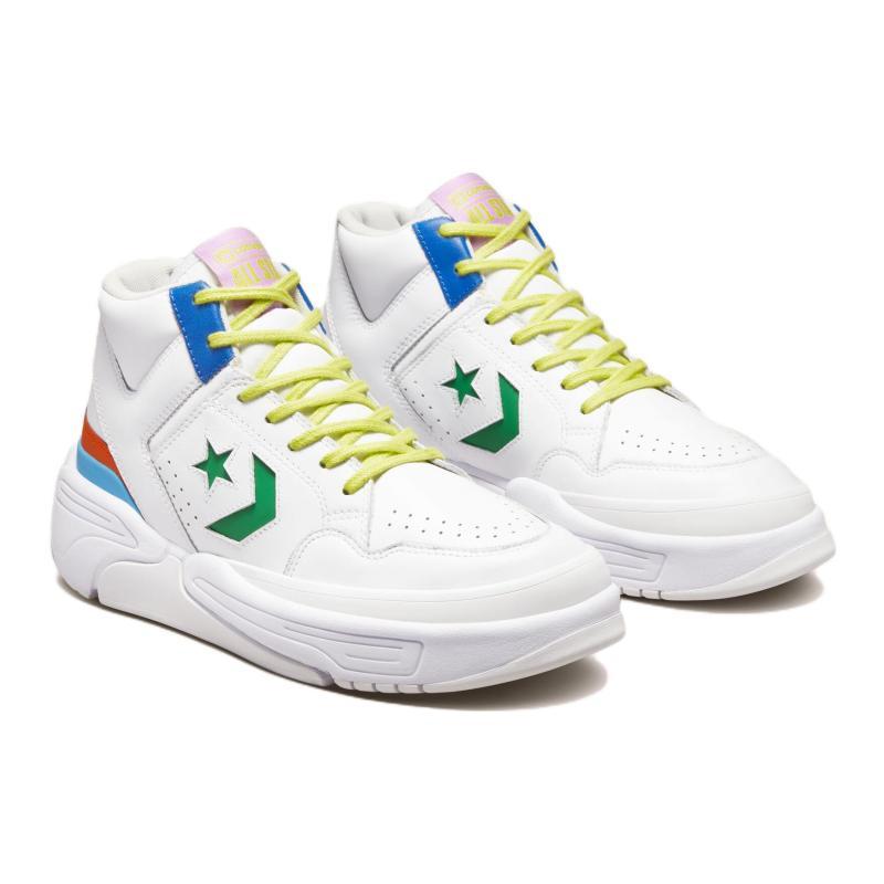 Converse Weapon CX Viva Las Vegas Leather Trendy Mid-Top Vintage Basketball Shoes Unisex White Green