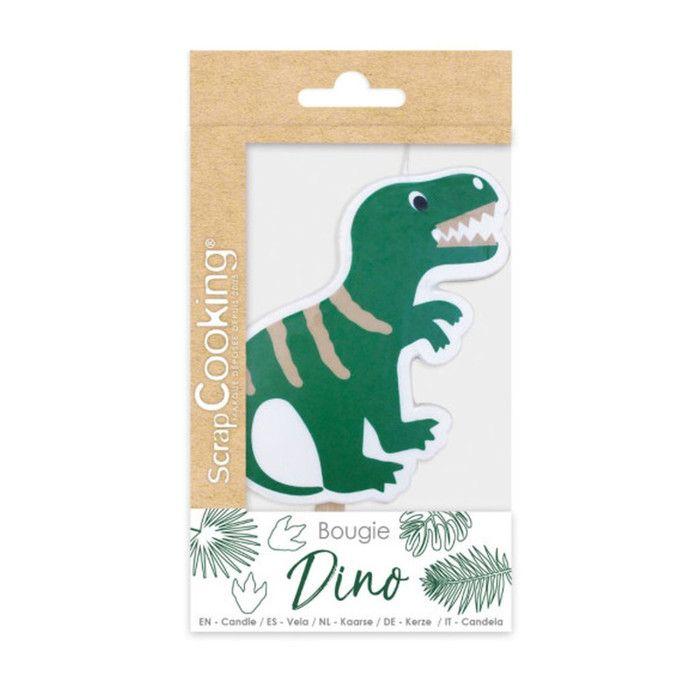 Bougie XXL - SCRAPCOOKING - Dino - Vert - Décoration de fête - Anniversaire