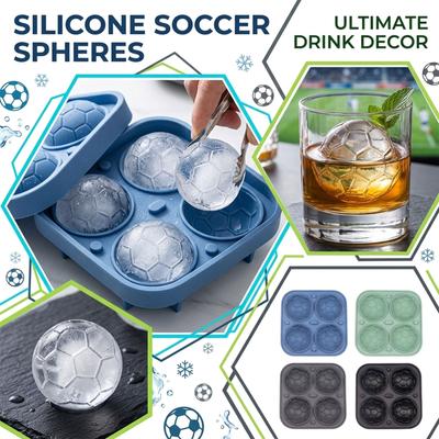 Soccer Ice- Molds - Large 2.3 Inch Silicone Soccer Ball Ice Mold For Game Day Parties