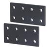 2Pcs 8 Hole Joint Board Aluminum Alloy Rectangle Joining Plate for Table Bed Black