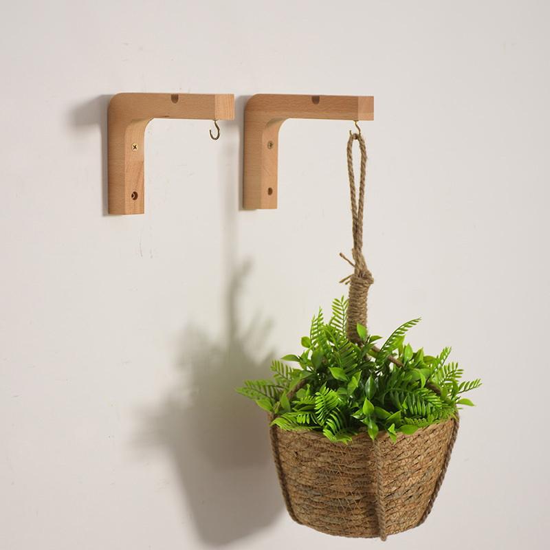 1/2Pcs Natural Wood Wall Plant Hangers Hanging Flower Pot Hook Nordic Flower Bracket For Lanterns Wind Chimes Balcony Home Decor