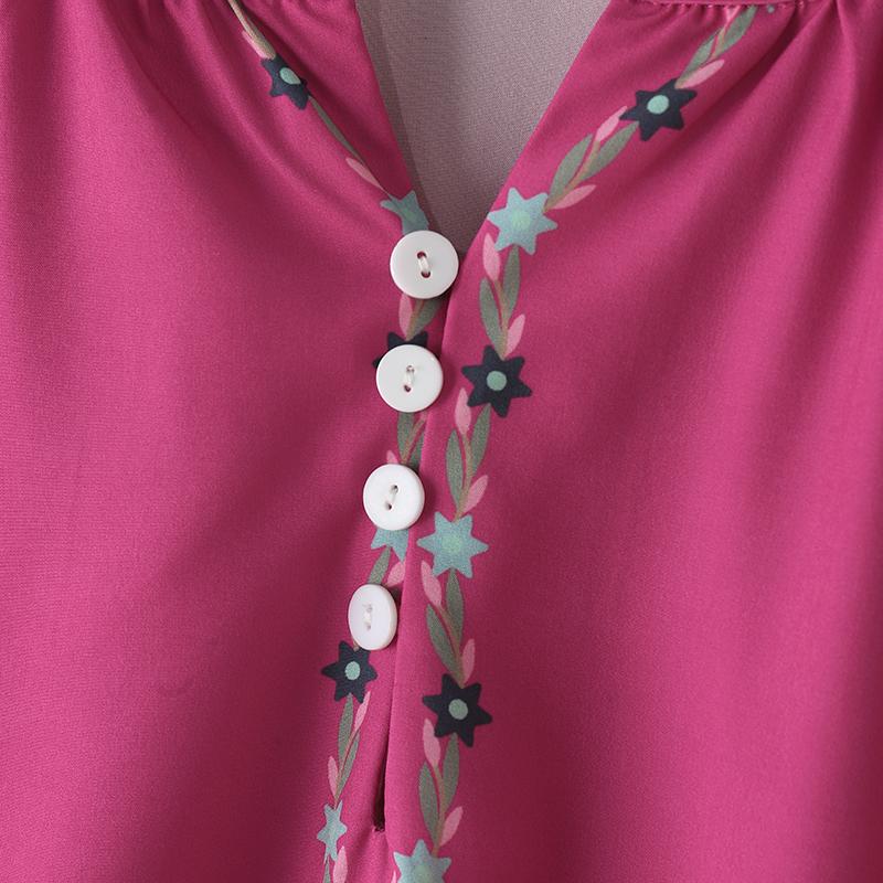 ZANZEA Women Round Neck Lantern Long Sleeve Floral Print Thin Blouses