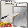 304 Double Sided Antibacterial Household Kitchen Food Grade PP Wheat Straw Chopping Board Stainless Steel Plastic Cutting Board