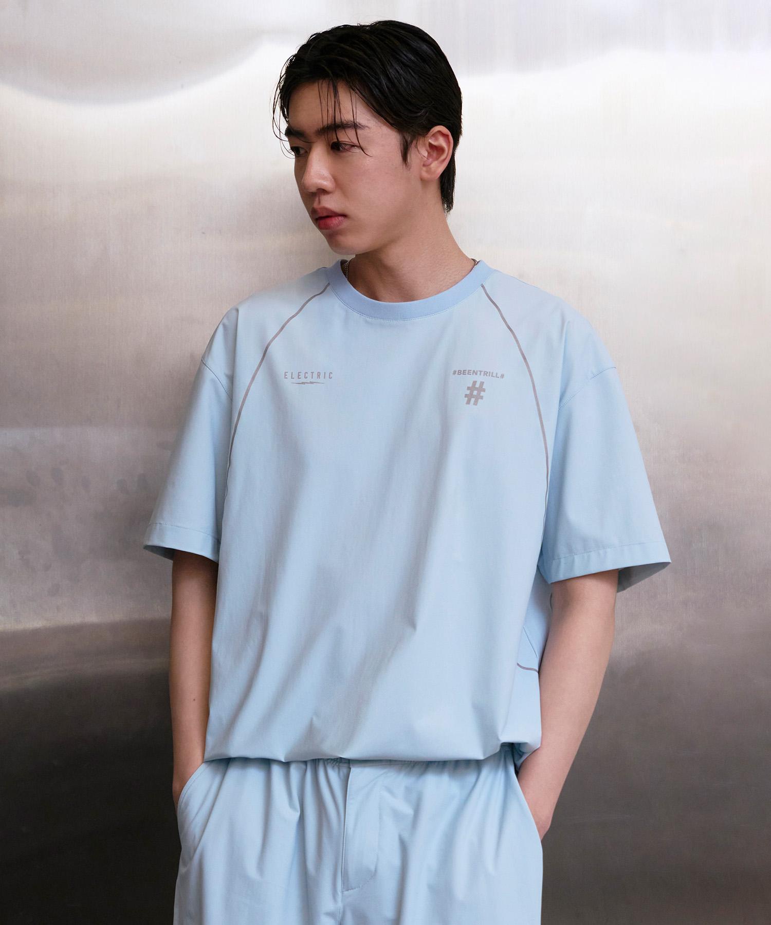 Vintril [Beentrill X Electric] Uv Tech Oversized Short Sleeve T-Shirt (Sky Blue) L