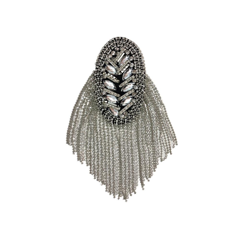 Rhinestone Shoulder Tassel Epaulet Long Chain Brooch New Shoulder Epaulettes  Clothing Accessories