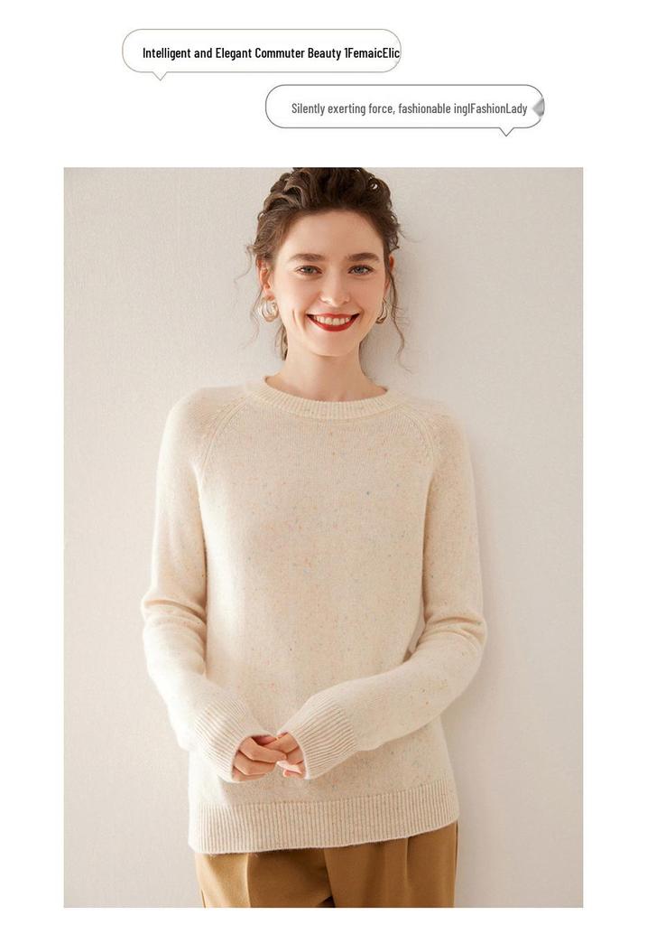 2025 Autumn/Winter Women's Polka Dot Cashmere Sweater with Raglan Sleeves