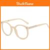 Black Frame Blue Light Blocking Glasses With Round Shape For Stylish Face Framing