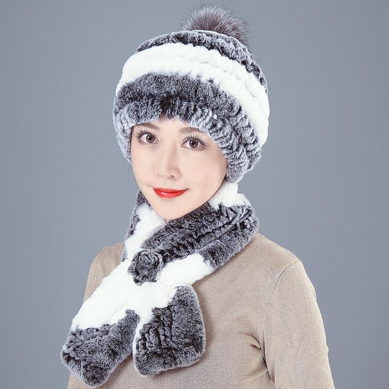 Old Man In Fur Rex Rabbit Hair Hat Ladies Autumn and Winter Mom Old Woman Warm Fox Hair Grandma Top Hat