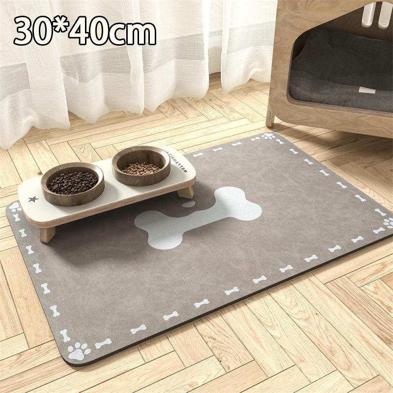 Waterproof Quick Dry Diatomaceous Earth Pet Mat Non Slip Rubber Back Absorbent Placemat for Pet Feeding Bowl